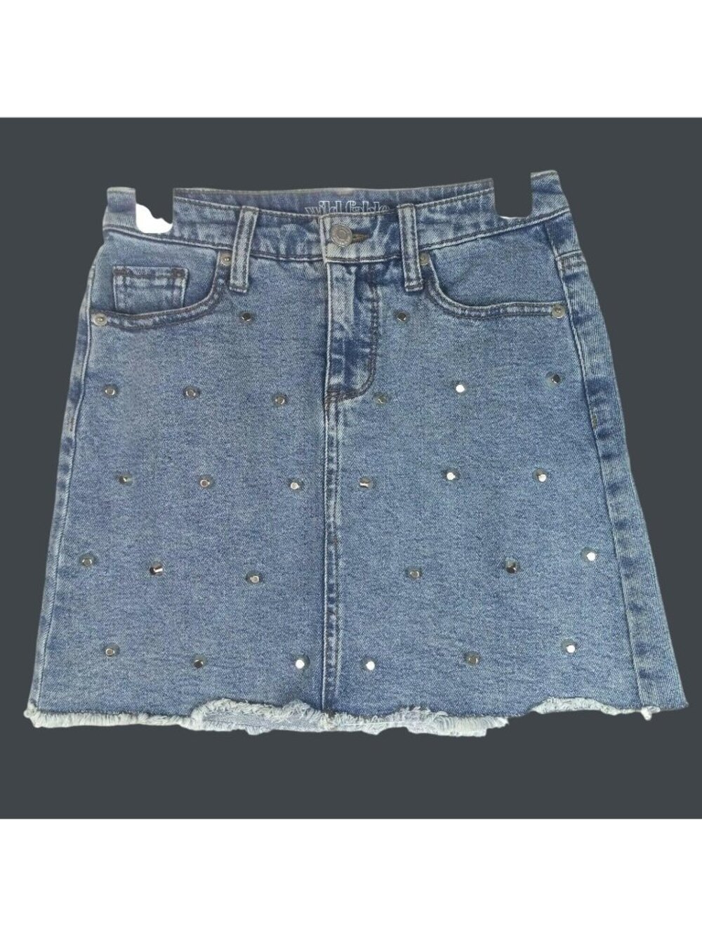Wild Fable Studded Denim Mini Skirt Womens 2 Blue Festival Summer Streetwear